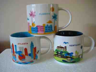3 Starbucks YOU ARE HERE Collection Mugs KENTUCKY ATLANTA FLORIDA - New - Sold on eBay Feb, 21st 2019 for $39.99