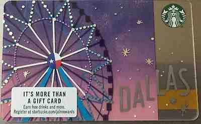 Very Rare  2018 Starbucks Dallas Texas Ferris Wheel Gift Card with Print Mark - Sold on eBay Feb, 22nd 2019 for $5.00