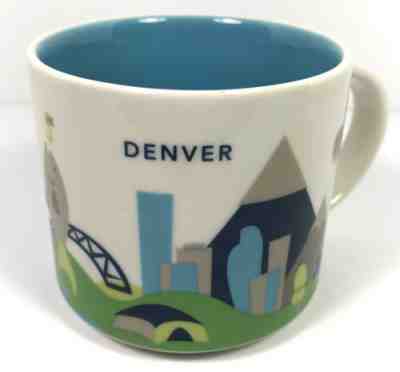 STARBUCKS Denver Coffee Mug Cup You Are Here  14 Oz Preowned - Sold on eBay Feb, 21st 2019 for $19.77