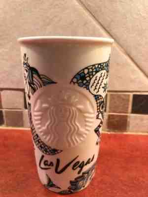 Starbucks Siren Las Vegas Ceramic Travel Tumbler 2015 12 oz. Coffee Cup Mug - Sold on eBay Feb, 22nd 2019 for $29.99