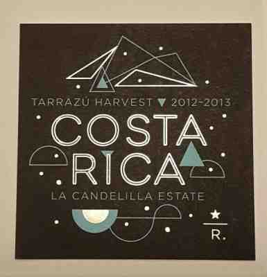 Starbucks Taster Reserve Card - Costa Rica Tarrazu Harvest La Candelilla Estate  - Sold on eBay Feb, 16th 2019 for $1.75