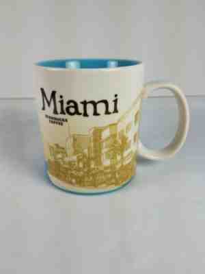 Starbucks Coffee Mug Icon 16 Oz  2011 Miami Skyline Ocean Drive  - Sold on eBay Feb, 18th 2019 for $9.99