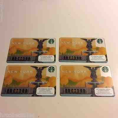 Brand New Starbucks 2015 New York City NY Central Park Gift Card x 4 (LOT OF 4) - Sold on eBay Feb, 19th 2019 for $4.99
