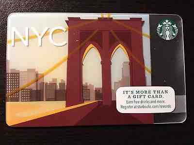HTF Starbucks NYC Brooklyn Bridge Gift Card Never Swiped NO $ VALUE - Sold on eBay Feb, 18th 2019 for $2.29