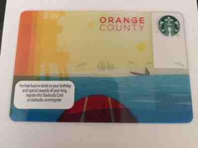Starbucks 2012 City Gift Card "Orange County" CA Surfer on Surfboard Beach NEW - Sold on eBay Feb, 15th 2019 for $2.95