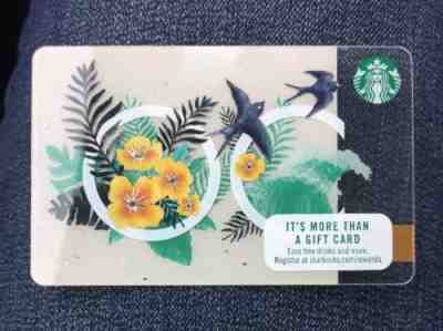 Starbucks 2017 Orange County OC, CA Gift Card Flowers & Birds Brand NEW $0 Value - Sold on eBay Feb, 15th 2019 for $1.50
