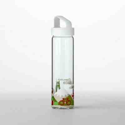STARBUCKS You Are Here PORTLAND Glass Water Bottle Tumbler YAH 18.5 oz - Sold on eBay Feb, 18th 2019 for $20.00