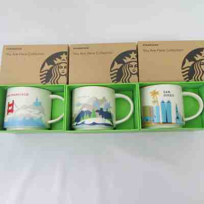 LOT Of 3: Starbucks Mugs San Francisco Alaska San Diego You Are Here - Sold on eBay Feb, 17th 2019 for $72.24