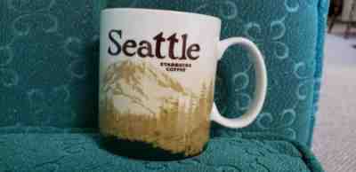 Starbucks SEATTLE Stoneware COFFEE MUG 2008 Collector Series 16 oz Mt RAINIER - Sold on eBay Feb, 15th 2019 for $61.07