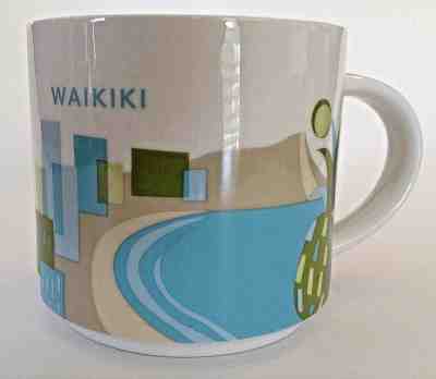 STARBUCKS WAIKIKI Mug 14 oz. "You Are Here" Collection LikeNew Hawaiian Islands - Sold on eBay Feb, 16th 2019 for $14.95