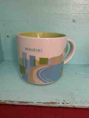 Starbucks Coffee Mug Waikiki Hawaii You Are Here 2013 14oz YAH - Sold on eBay Feb, 16th 2019 for $6.50