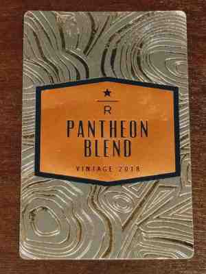 Starbucks Reserve Coffee Pantheon Blend Vintage 2018 Taster Card - Sold on eBay Jan, 5th 2019 for $29.99