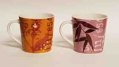 LOT SET OF 2 STARBUCKS 2006 GUATEMALA PINK ORANGE LARGE COFFEE MUG CUP *READ*  - Sold on eBay Feb, 19th 2019 for $14.99