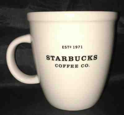 Starbucks Coffee Mug 2001 Barista White 18 oz - 'EST 1971 STARBUCKS' - EUC - Sold on eBay Feb, 21st 2019 for $14.99