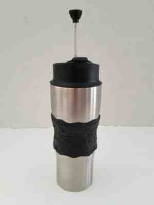 2000 Starbucks French Press stainless steel black coffee travel cup mug 16oz - Sold on eBay Feb, 22nd 2019 for $17.75