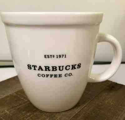 EUC-2001 Starbucks Barista Abbey Estd 1971-White- 18 oz LARGE Heavy Coffee Mug! - Sold on eBay Feb, 19th 2019 for $12.00