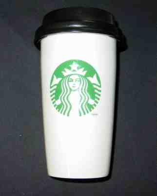 2001 Starbucks Coffee Travel Mug Tumbler Venti Cup Ceramic White Mermaid Logo  - Sold on eBay Feb, 18th 2019 for $20.00