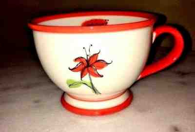 Starbucks 2006 Coffee Mug "UPLIFTING" Orange Tiger Lily Footed 10fl oz - Sold on eBay Feb, 22nd 2019 for $6.00