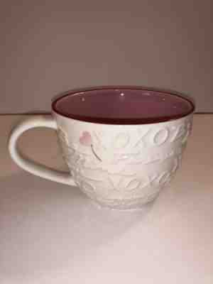 Starbucks 2007 Valentine's Day BE MINE XOXO White Pink 3D Hearts Mug Cup 12 oz - Sold on eBay Feb, 21st 2019 for $32.00