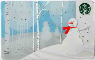 STARBUCKS - FOREST SNOWMEN - Gift Card Collectible 2011 NO Value RARE !!! - Sold on eBay Feb, 22nd 2019 for $3.24
