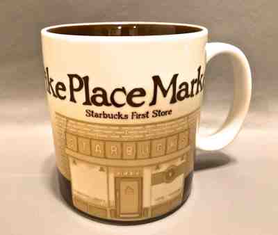 2011 Starbucks Global Icon mug Pike Place First Store 16oz. EUC - Sold on eBay Feb, 21st 2019 for $27.99