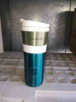 Starbucks Max Blue & Light Olive Color Stainless Steel Tumbler 16 Oz 2011. NWT! - Sold on eBay Feb, 21st 2019 for $30.00