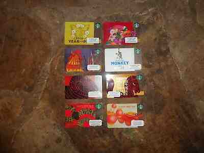 8 STARBUCKS CHINESE NEW YEAR GIFT CARDS; 2012, 13, 14, 15, 16 & 17,18 & 19; NEW - Sold on eBay Feb, 22nd 2019 for $12.99