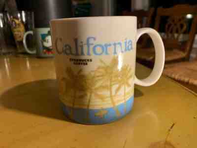 STARBUCKS 2012 "California" Surfer Palms Redwood Coffee Mug Cup 16 oz Collector  - Sold on eBay Feb, 21st 2019 for $37.00