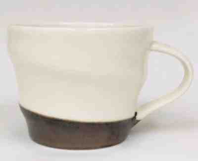 New 2013 Starbucks Ivory White Bronze Metallic Bottom Band Wave Coffee Cup Mug - Sold on eBay Feb, 22nd 2019 for $10.00