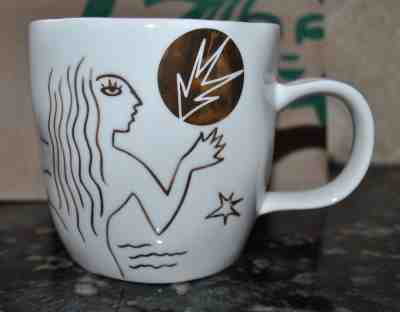 New Starbucks MUG Anniversary Etched GOLD MERMAID 12 oz 2013 Bone China Artwork - Sold on eBay Feb, 22nd 2019 for $27.59