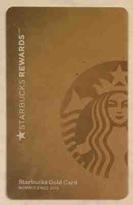 Starbucks 2015 USA Gold Personalized Rewards Card "Starbucks Gold Card” - Sold on eBay Feb, 22nd 2019 for $4.29