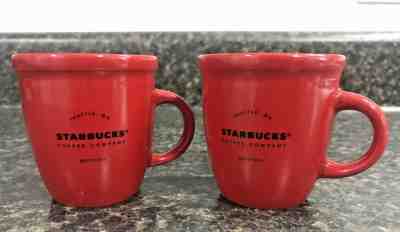 Set of 2 Starbucks Red Abbey Demitasse Cup 2016 Mini Espresso Mugs 3oz  - Sold on eBay Feb, 22nd 2019 for $24.99
