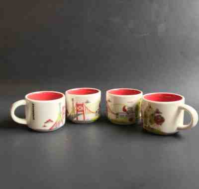 4 Starbucks 2016 OHIO YAH You Are Here Espresso Mini Mugs Ornament 2oz - Sold on eBay Feb, 22nd 2019 for $32.00