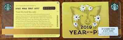 Rare Starbucks Chinese New Year 2019 Gift Card  Year of The Pig Print Mark - Sold on eBay Feb, 22nd 2019 for $4.00