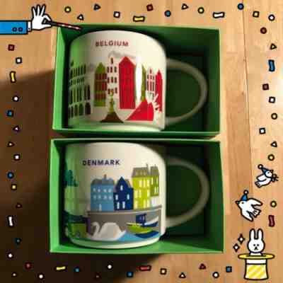 NEW!! Starbucks YAH Coffee Cup Denmark & Belgium You Are Here City Mug