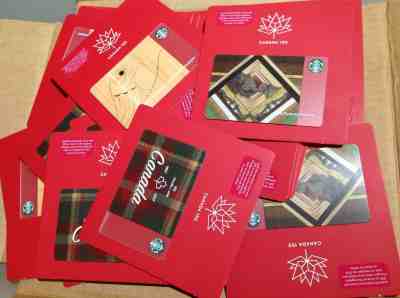 CANADA'S 150TH STARBUCKS GIFT CARD ----- LOT OF 30 PCS. ( 10 SET ) -- NEW - Sold on eBay Feb, 18th 2019 for $45.99