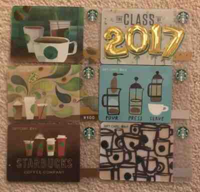 Starbucks CHINA Coffee Press Class Of 2017 Tea Cups Coffee Burst 6 Card Lot Set - Sold on eBay Feb, 22nd 2019 for $4.99