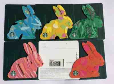 Starbucks card Germany  # 6163 Easter Bunny Die Set of 5 Starbucks Cards - Sold on eBay Feb, 20th 2019 for $19.99