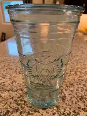 NWT Starbucks 16 oz. Recycled Green Glass Tumbler Cold Cup Iced Coffee w/ Lid  - Sold on eBay Feb, 19th 2019 for $30.00