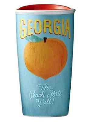 Brand NEW In Box Georgia Peach Starbucks Mug Double Wall Travel Tumbler Ceramic - Sold on eBay Feb, 20th 2019 for $50.00