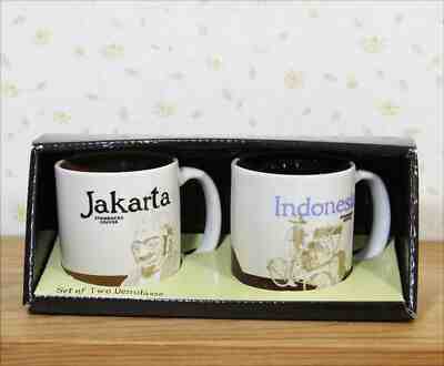 Lot of 2  Starbucks City collection Demitasse Mug  / Jakarta , Indonesia / 3 oz - Sold on eBay Feb, 22nd 2019 for $29.00