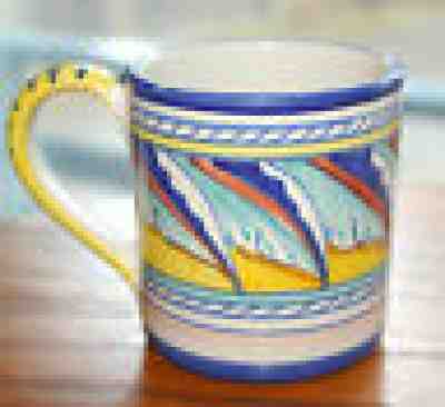 Starbucks Coffee Company Mug Exclusive Sberna Deruta Italy Blue Green Leaf - Sold on eBay Feb, 21st 2019 for $20.00