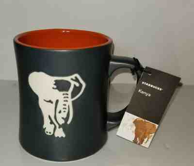 2011 Starbucks Kenya Matte Black Laser Etched Bone China Elephant Mug NEW w Tag - Sold on eBay Feb, 14th 2019 for $27.00