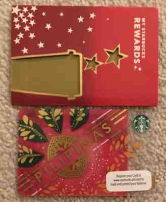 Starbucks 2015 Philippines Pilipinas card With Holiday Sleeve RARE - Sold on eBay Feb, 20th 2019 for $8.50