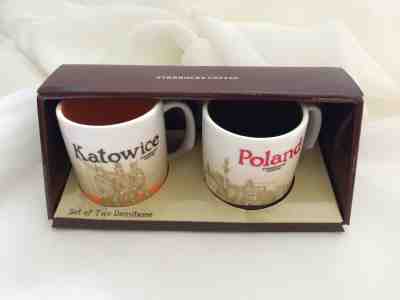 Starbucks Poland-Katowice Set Of 2 Demitasse 3 oz Mini Espresso City Mugs  - Sold on eBay Feb, 17th 2019 for $34.99
