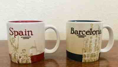 2 STARBUCKS DEMITASSE COLLECTOR SERIES CUPS - SPAIN & BARCELONA - 2013 - Sold on eBay Feb, 17th 2019 for $26.00