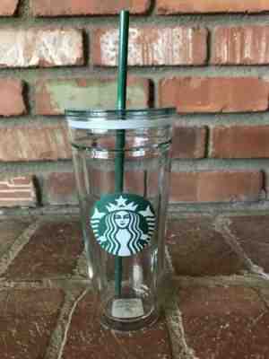 Starbucks Double Wall Glass Tumbler 20 Oz Venti Cold Cup Straw 2017 NWT RARE - Sold on eBay Feb, 7th 2019 for $59.99