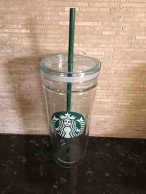 STARBUCKS Tumbler 20 oz Venti GLASS Double Wall Cold Cup 20oz 2017 NWOT - Sold on eBay Feb, 6th 2019 for $40.00