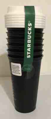 Starbucks Reusable Cup Collection Solid Black White Trim Tumbler 16oz 6 Pack New - Sold on eBay Feb, 22nd 2019 for $18.00