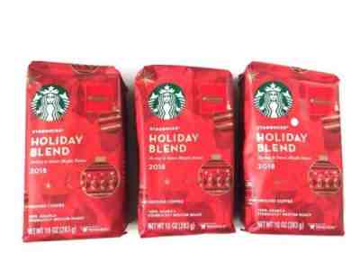 Starbucks Holiday Blend 2018 Ground Coffee - 10oz Bags Lot of 3 Medium Roast - Sold on eBay Feb, 22nd 2019 for $32.98